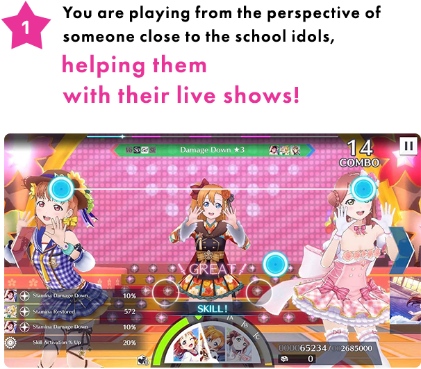 You are playing from the perspective of someone close to the school idols, helping them with their live shows!